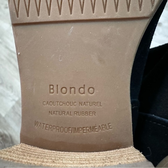 Blondo Ellis Black Suede Ankle Booties Waterproof Impermeable - Picture 4 of 7